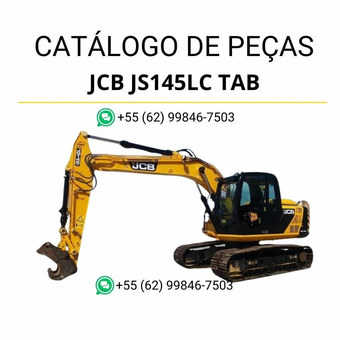 Catálogo de peças JCB JS145LC TAB em PDF para escavadeira, com ilustrações técnicas e identificação completa dos componentes originais