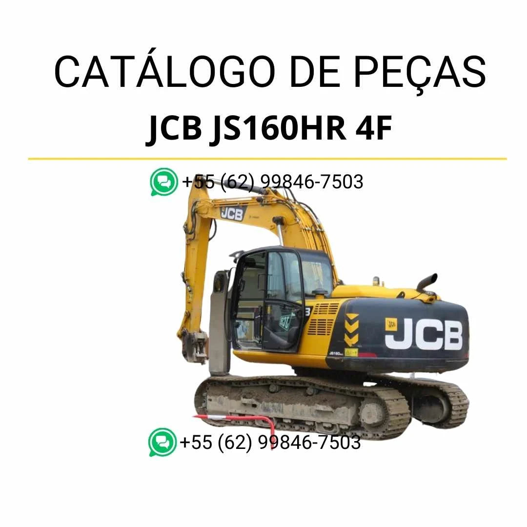 Catálogo de peças JCB JS160HR 4F em PDF, com diagramas detalhados e identificação completa dos componentes da escavadeira