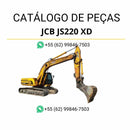 Catálogo de peças JCB JS220 XD em PDF, com vistas explodidas e identificação completa dos componentes da escavadeira