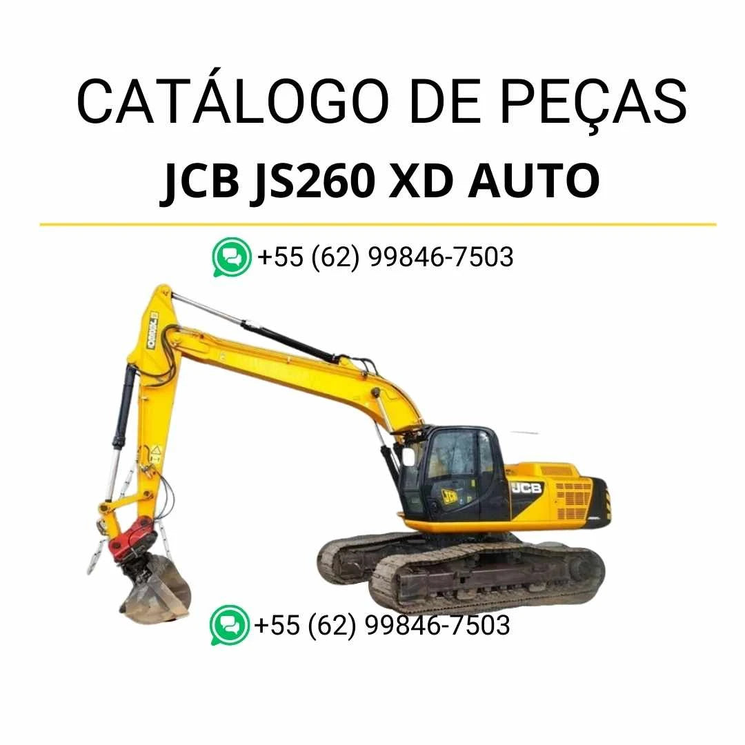 Catálogo de peças JCB JS260 XD AUTO em PDF para escavadeira, com ilustrações técnicas completas e identificação precisa de cada componente