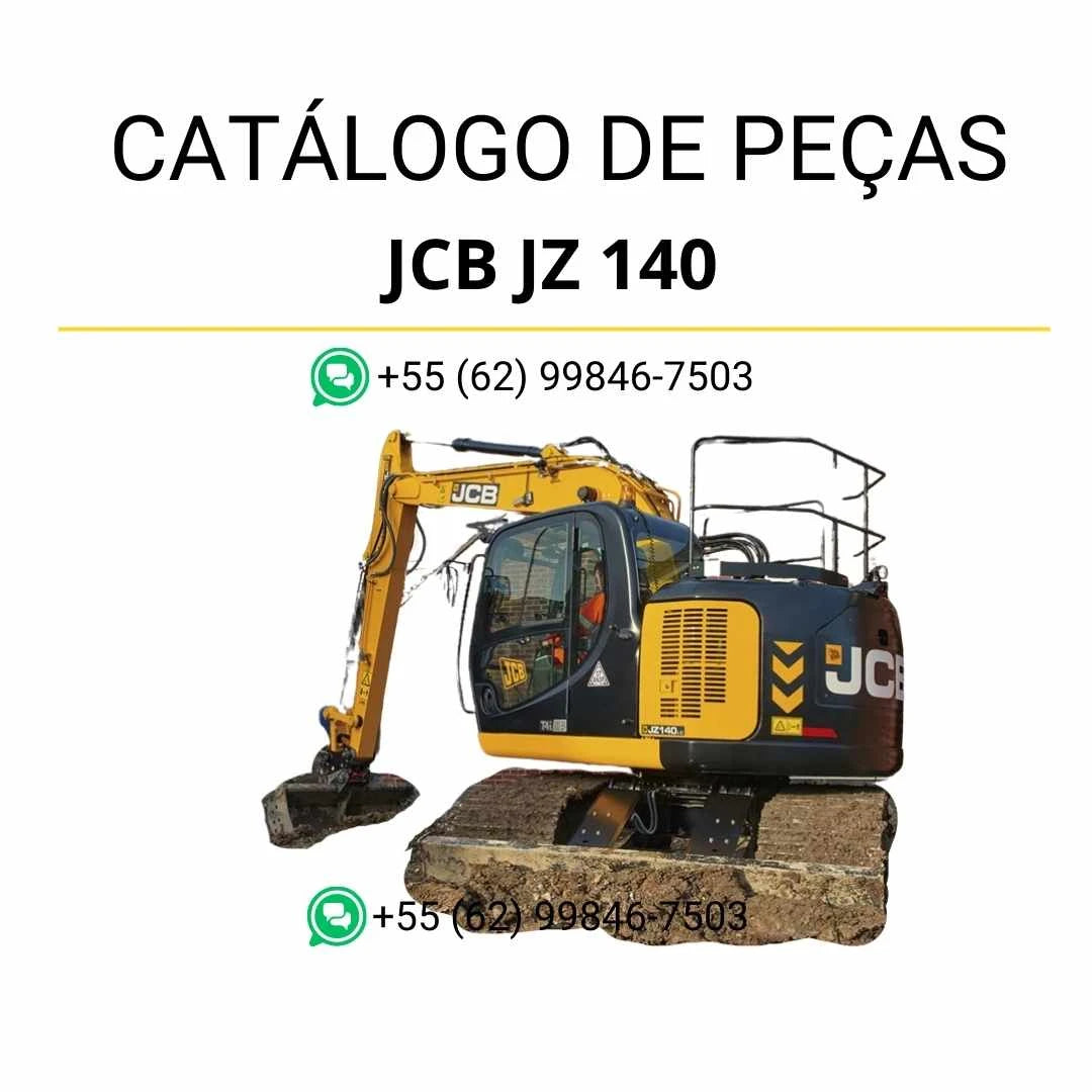 Catálogo de peças JCB JZ140 em PDF com ilustrações técnicas e lista detalhada dos componentes da escavadeira