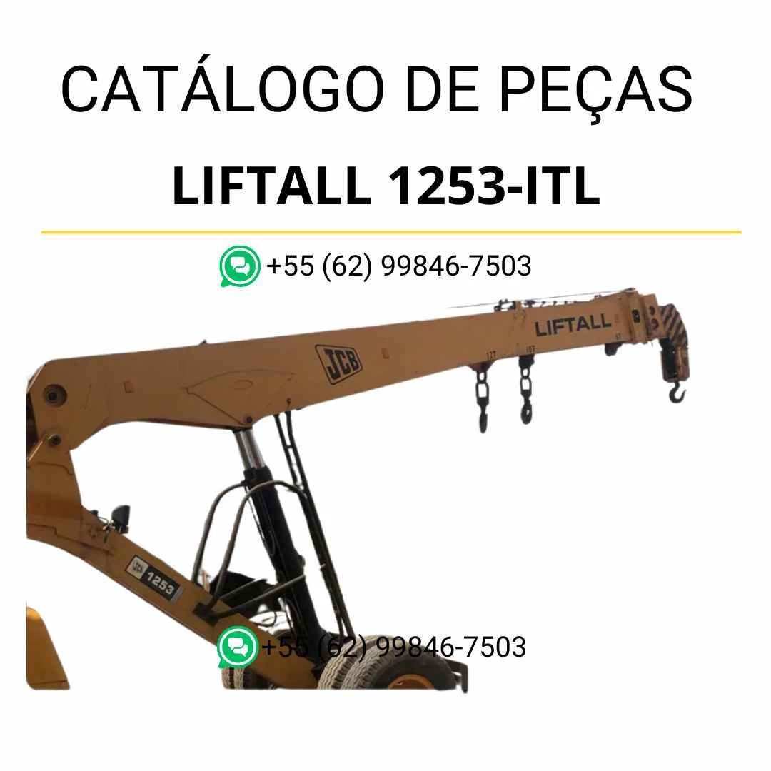 Catálogo de peças JCB Liftall 1253-ITL em PDF com identificação de componentes, ilustrações técnicas e detalhes completos de montagem