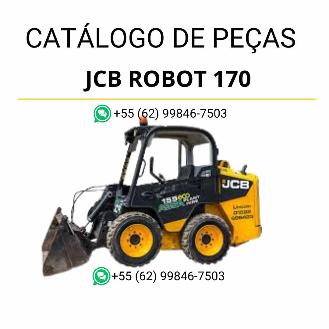 Catálogo de peças JCB Robot 170 em PDF, trazendo diagramas detalhados e lista completa dos componentes da minicarregadeira.