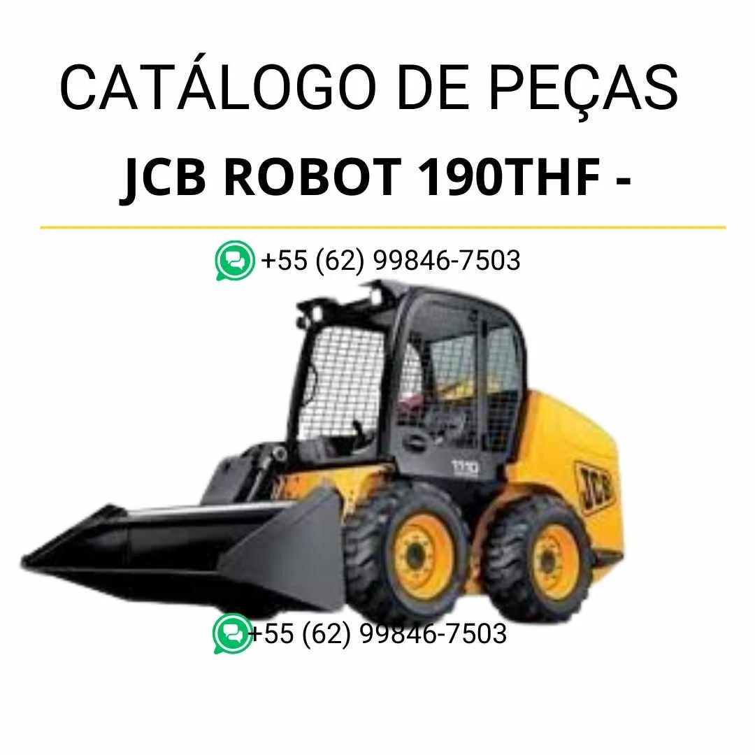 Catálogo de peças JCB Robot 190THF em PDF, com diagramas e identificação detalhada dos conjuntos da skid steer loader.