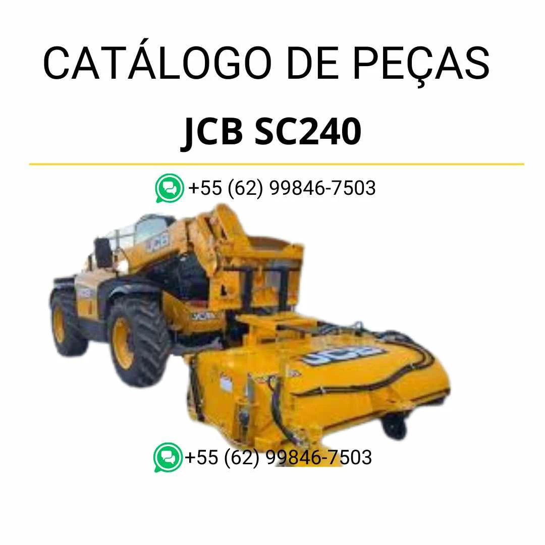 Catálogo de peças JCB SC240 para máquinas militares em PDF, com ilustrações técnicas e identificação completa dos componentes originais.