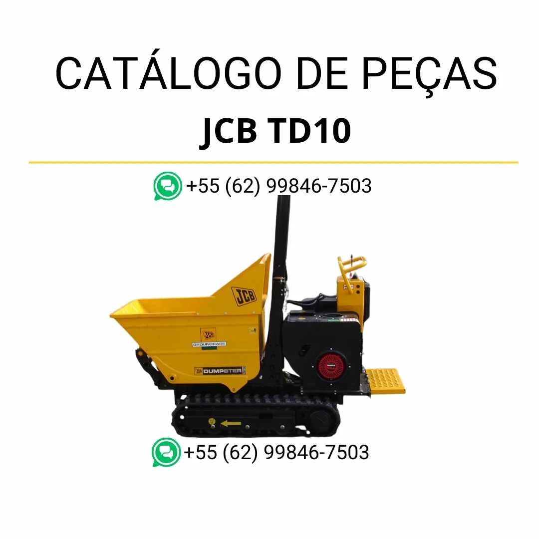 Catálogo de peças JCB TD10 em PDF, com ilustrações técnicas e identificação completa dos componentes do modelo Dumpster