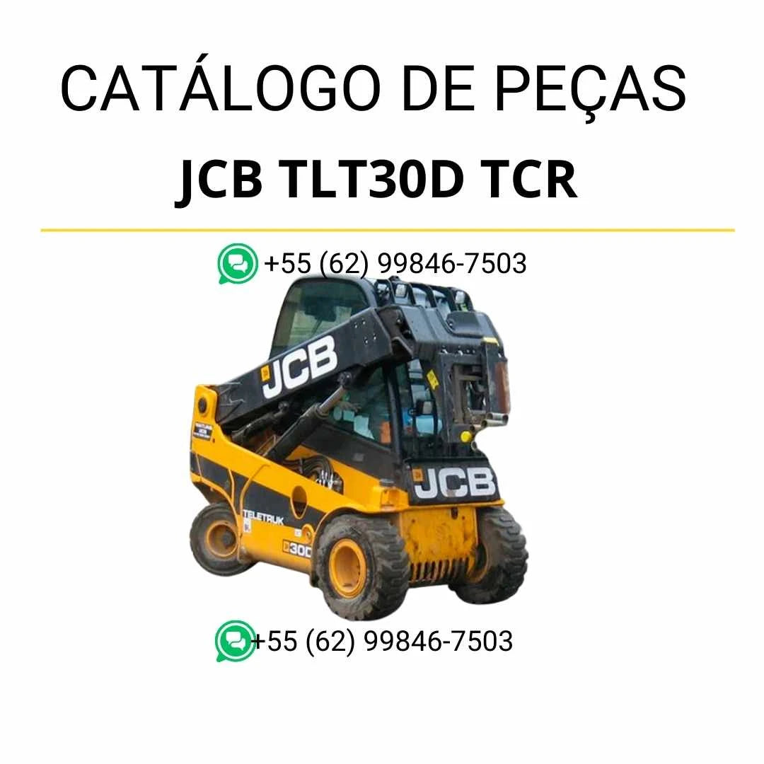 Catálogo de peças JCB TLT30D TCR em PDF, com diagramas completos, vistas técnicas detalhadas e identificação dos componentes do Teletruk.