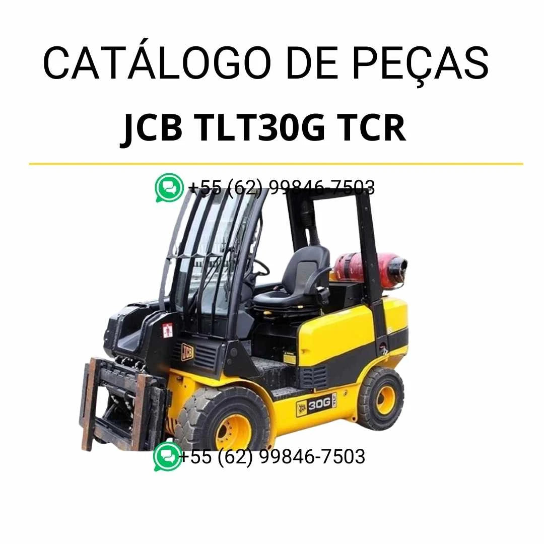 Catálogo de peças JCB TLT30G TCR em PDF, com ilustrações técnicas detalhadas, diagramas completos e identificação dos componentes do Teletruk.