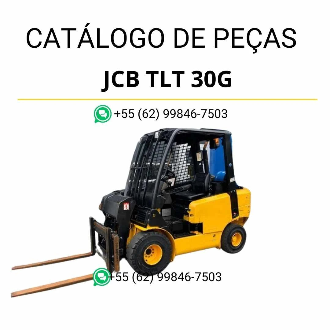Catálogo de peças JCB TLT 30G Teletruk em PDF, com ilustrações técnicas e identificação detalhada de componentes originais.