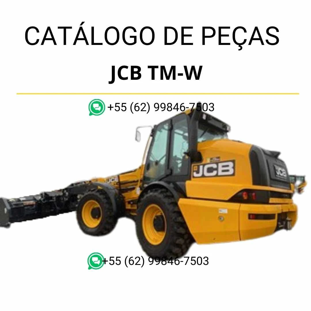 Catálogo de peças JCB TM-W em PDF com diagramas ilustrados e identificação completa dos componentes do carregador de rodas
