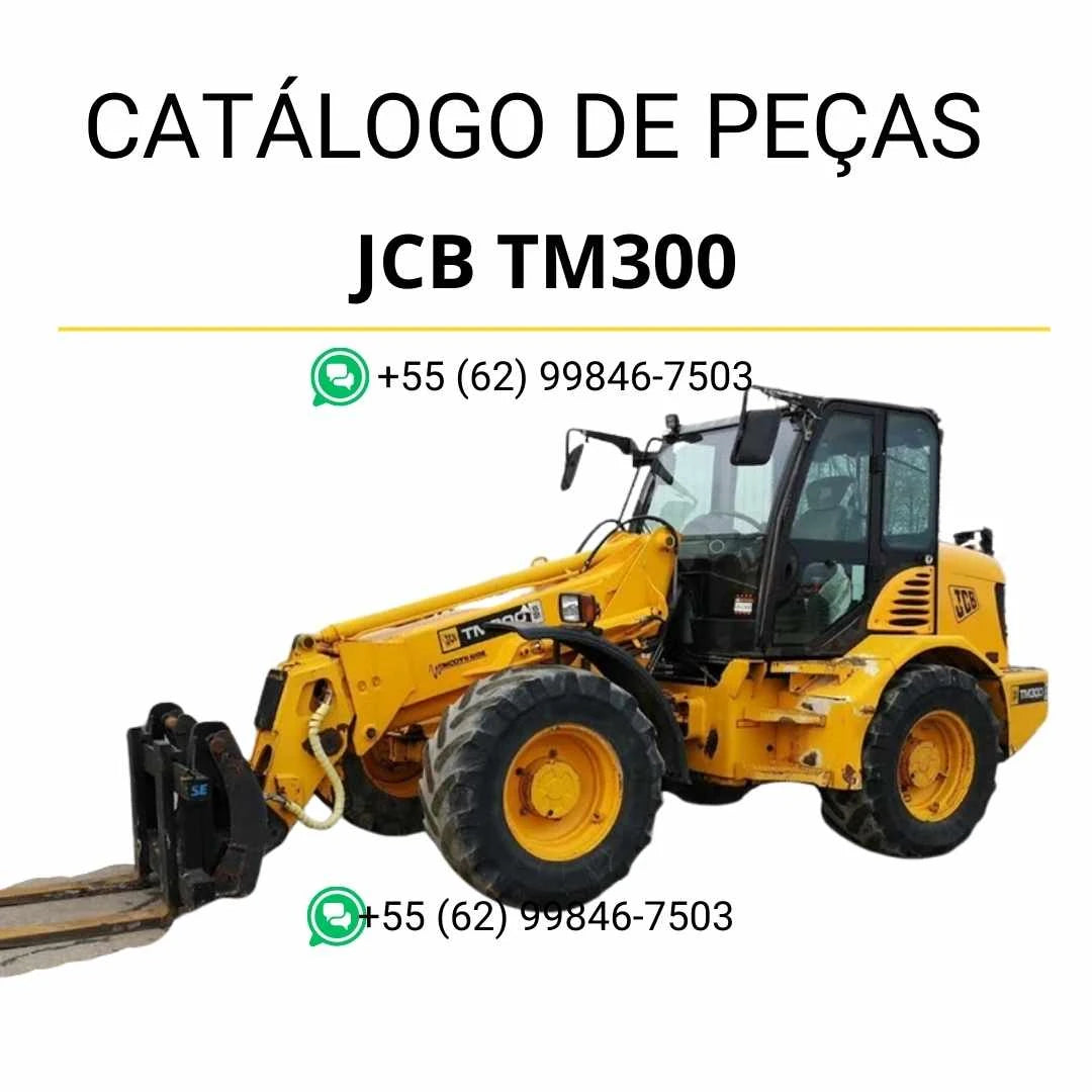 Catálogo de peças JCB TM300 em PDF com ilustrações técnicas e identificação completa dos componentes do carregador de rodas