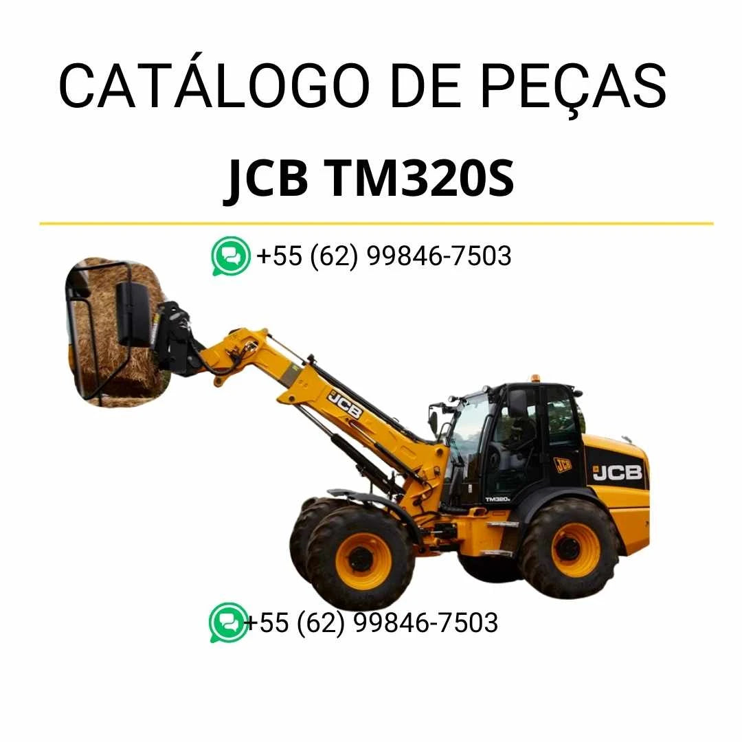 Catálogo de peças JCB TM320S em PDF com ilustrações técnicas e lista completa de componentes do carregador de rodas