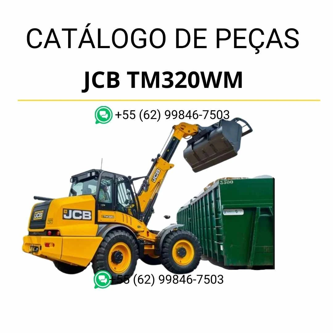 Catálogo de peças JCB TM320WM em PDF com diagramas detalhados e identificação completa dos componentes do carregador de rodas

