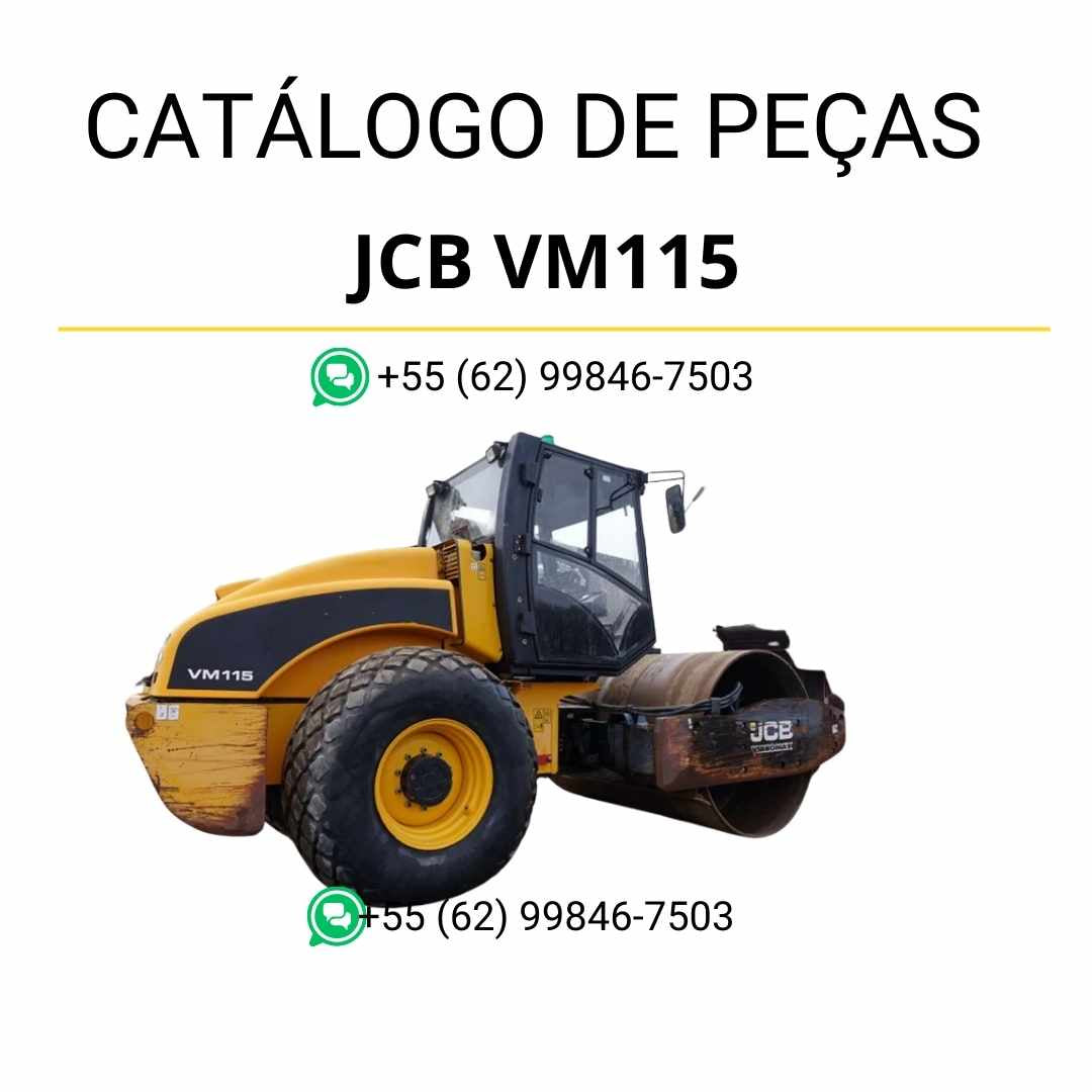 Catálogo de peças em PDF da JCB VM115 Vibromax VM com códigos originais e diagramas detalhados para manutenção e substituição de componentes