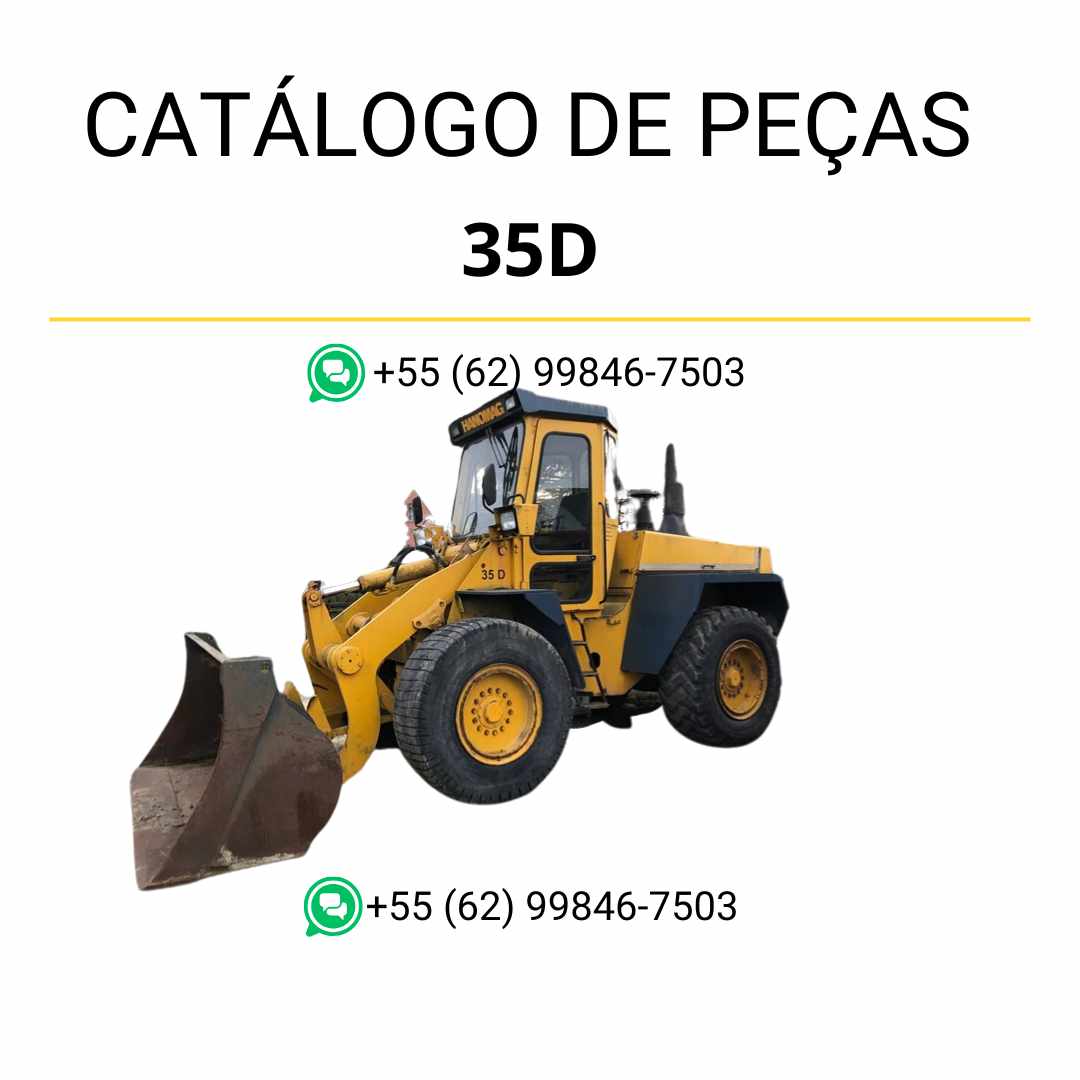 Catálogo de peças em PDF da Komatsu 35D, trazendo esquemas detalhados e lista completa de componentes para carregadeiras de rodas