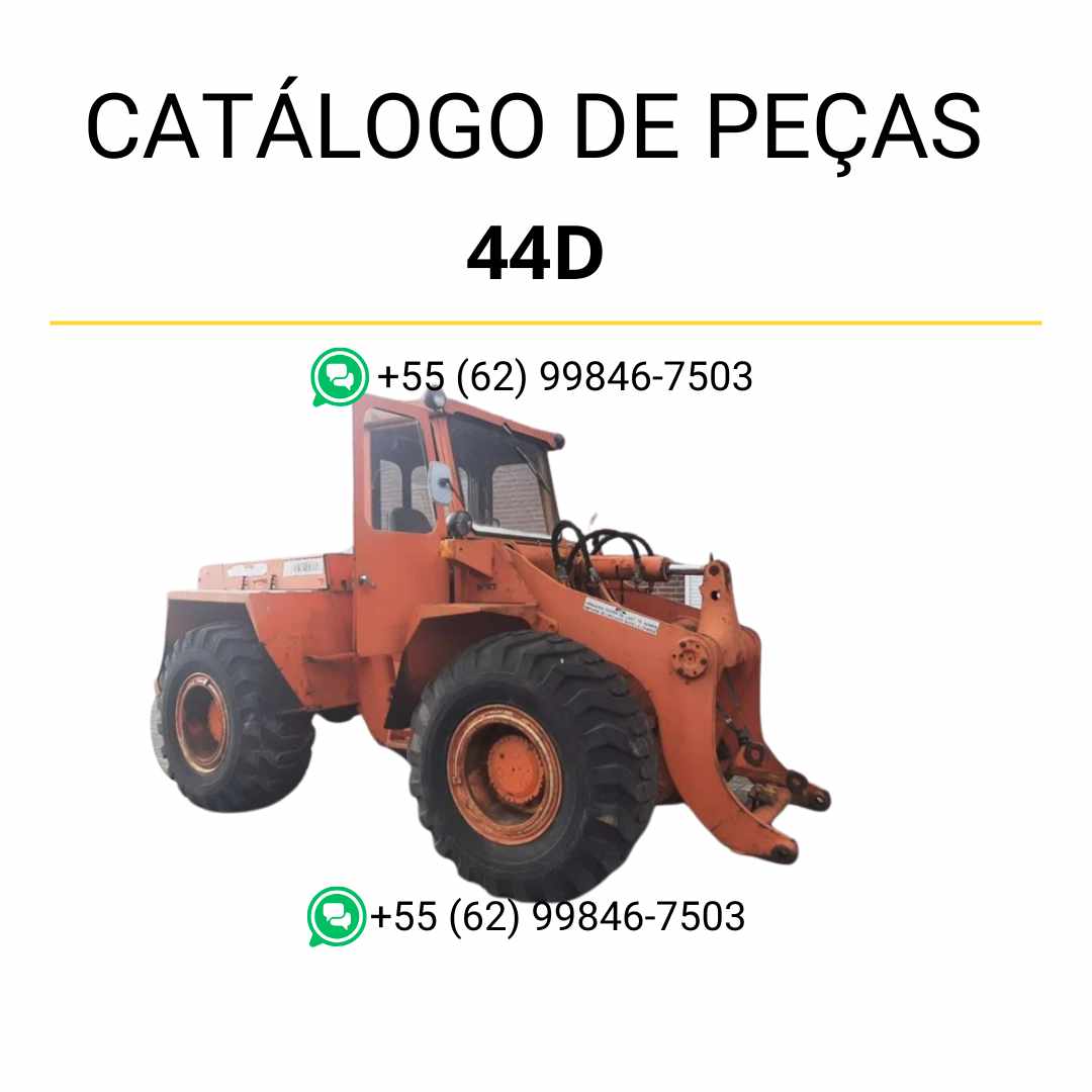 Catálogo de peças Komatsu 44C e 44D em PDF, com ilustrações técnicas e identificação detalhada de componentes das carregadeiras de rodas