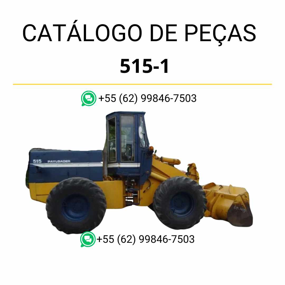 Catálogo de peças Komatsu 515-1 em PDF, com esquemas técnicos e identificação detalhada dos componentes da carregadeira de rodas