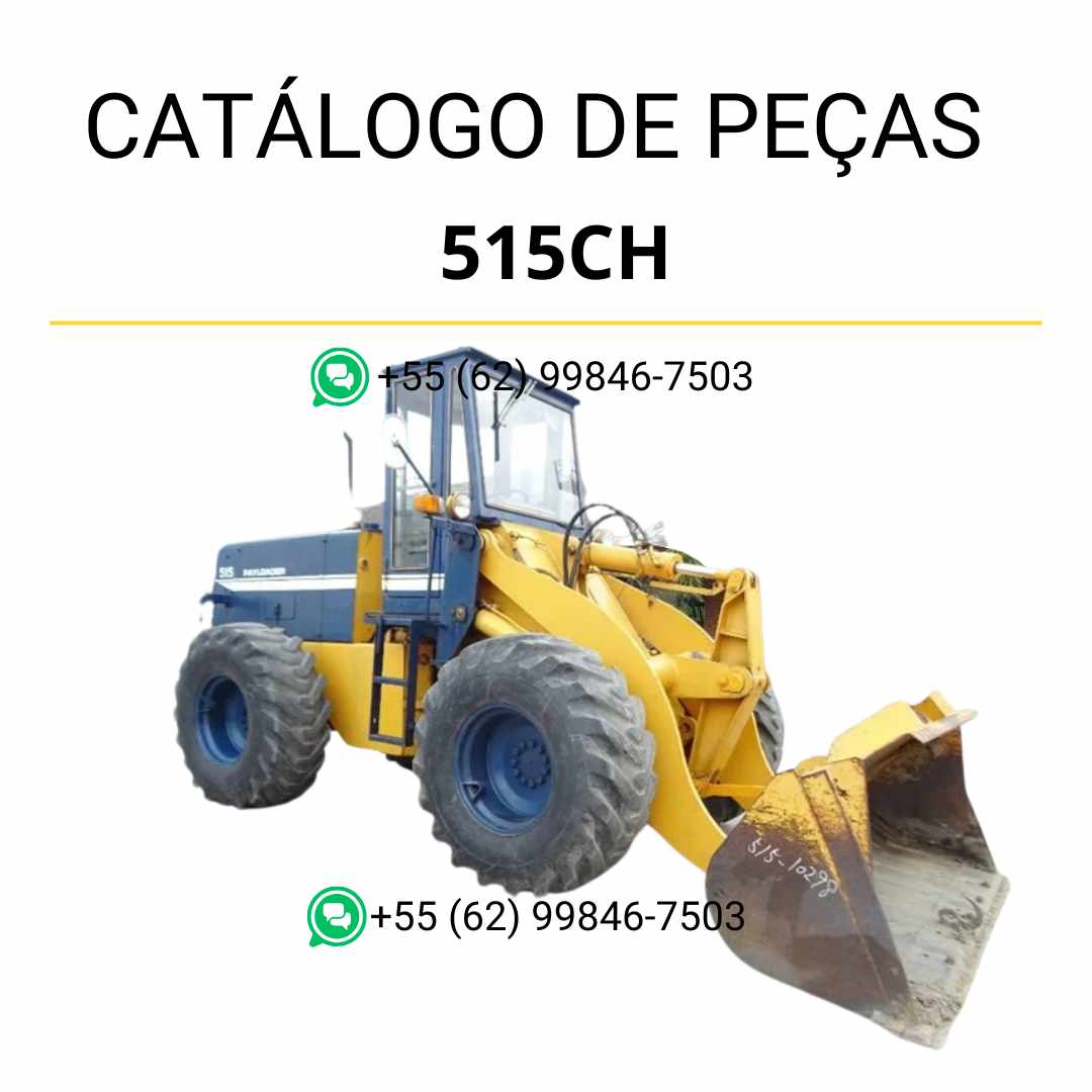 Catálogo de peças Komatsu 515CH em PDF, com esquemas técnicos e identificação detalhada dos componentes da carregadeira de rodas