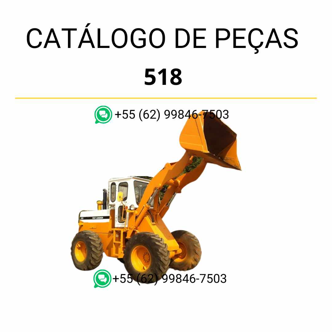 Catálogo de peças Komatsu 518 em PDF, com ilustrações técnicas e detalhamento completo dos componentes da carregadeira de rodas