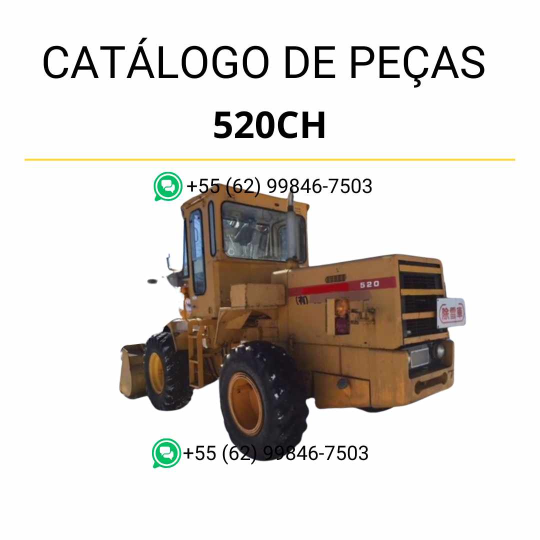 Catálogo de peças Komatsu 520C e 520CH em PDF, com ilustrações técnicas e identificação completa dos componentes das carregadeiras de rodas