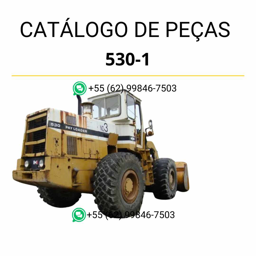 Catálogo de peças Komatsu 530-1 em PDF, com ilustrações técnicas e identificação precisa dos componentes da carregadeira de rodas