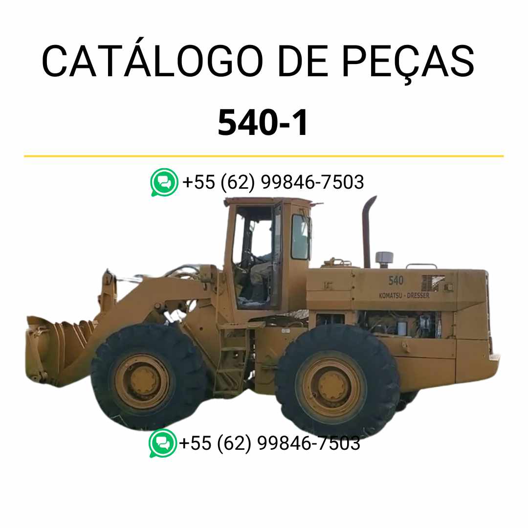 Catálogo de peças Komatsu 540-1 em PDF, com esquemas técnicos e identificação detalhada dos componentes da carregadeira de rodas