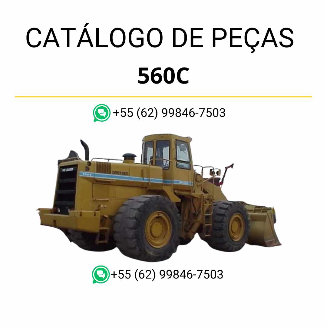 Catálogo de peças Komatsu 560C em PDF, com ilustrações técnicas e relação detalhada dos componentes da carregadeira de rodas