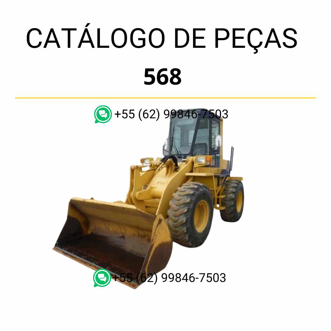Catálogo de peças Komatsu 568 em PDF, com esquemas técnicos e detalhamento dos componentes utilizados na carregadeira de rodas