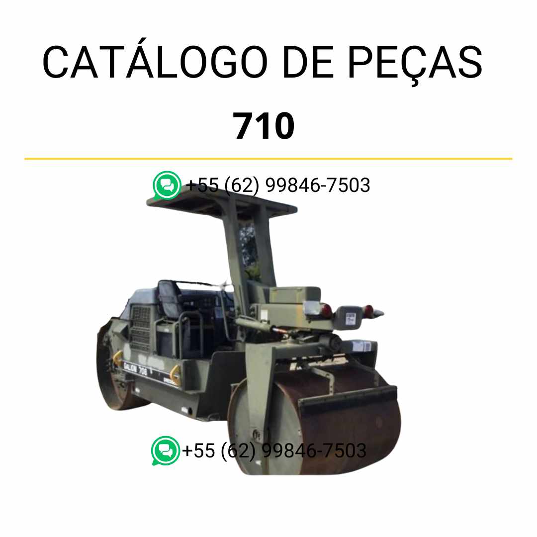 Catálogo de peças Komatsu 708 e 710 em PDF para rolos compactadores, com diagramas detalhados e identificação precisa de componentes originais