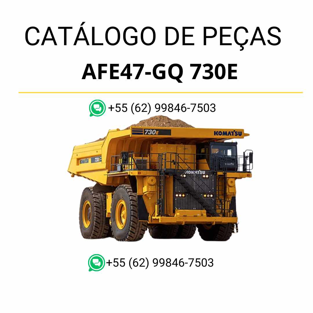 Catálogo de peças Komatsu 730E em PDF com ilustrações técnicas e relação detalhada dos componentes do caminhão basculante