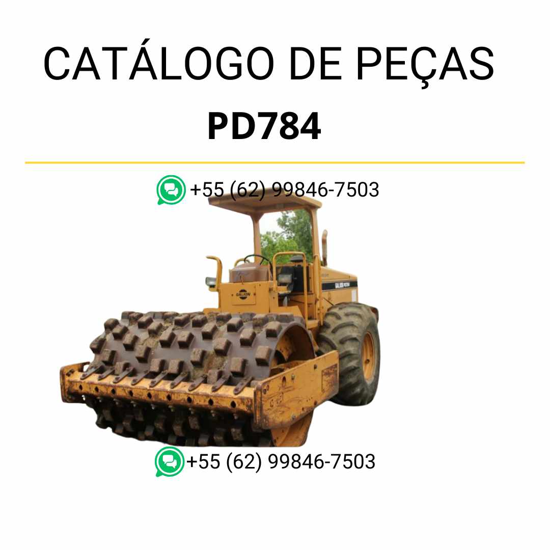 Catálogo de peças Komatsu 784, D784 e PD784 em PDF para rolos compactadores, com diagramas técnicos completos e identificação detalhada de componentes