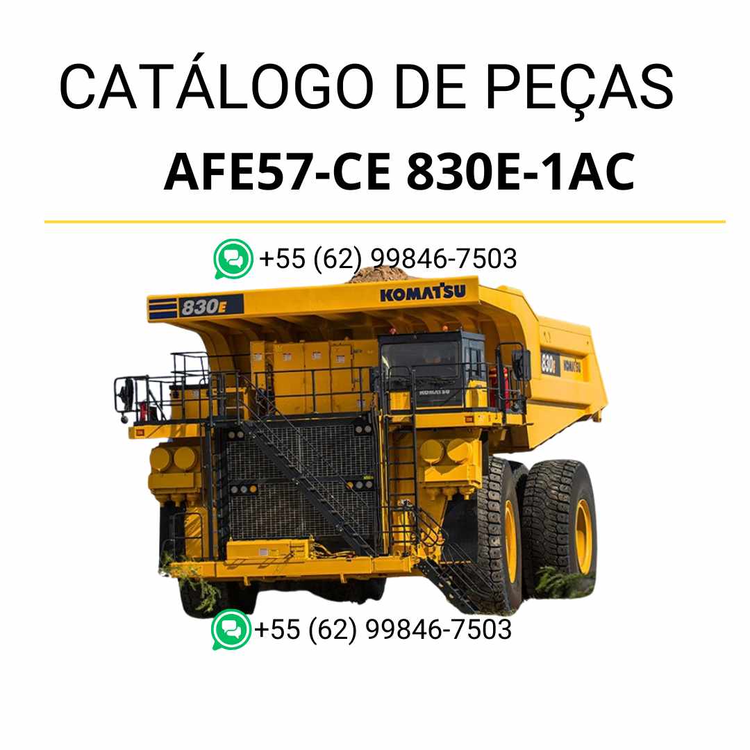 Catálogo de peças Komatsu 830E-1AC em PDF com organização por conjuntos e detalhamento técnico das peças do caminhão basculante