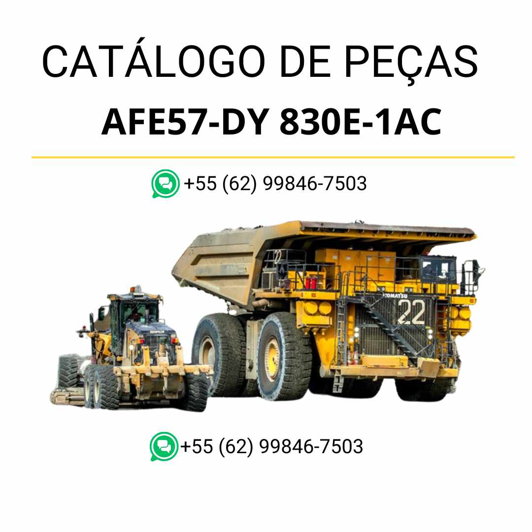 Catálogo de peças Komatsu 830E-1AC em PDF, com vistas explodidas e organização técnica para identificação precisa das peças do caminhão basculante