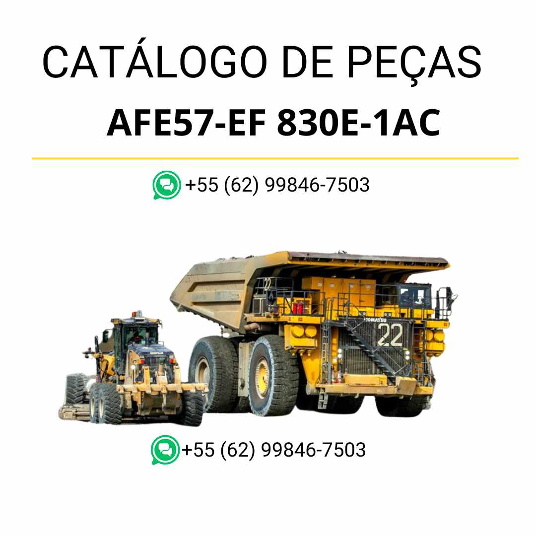 Catálogo de peças Komatsu 830E-1AC em PDF com esquemas ilustrados e relação completa de componentes originais do caminhão basculante
