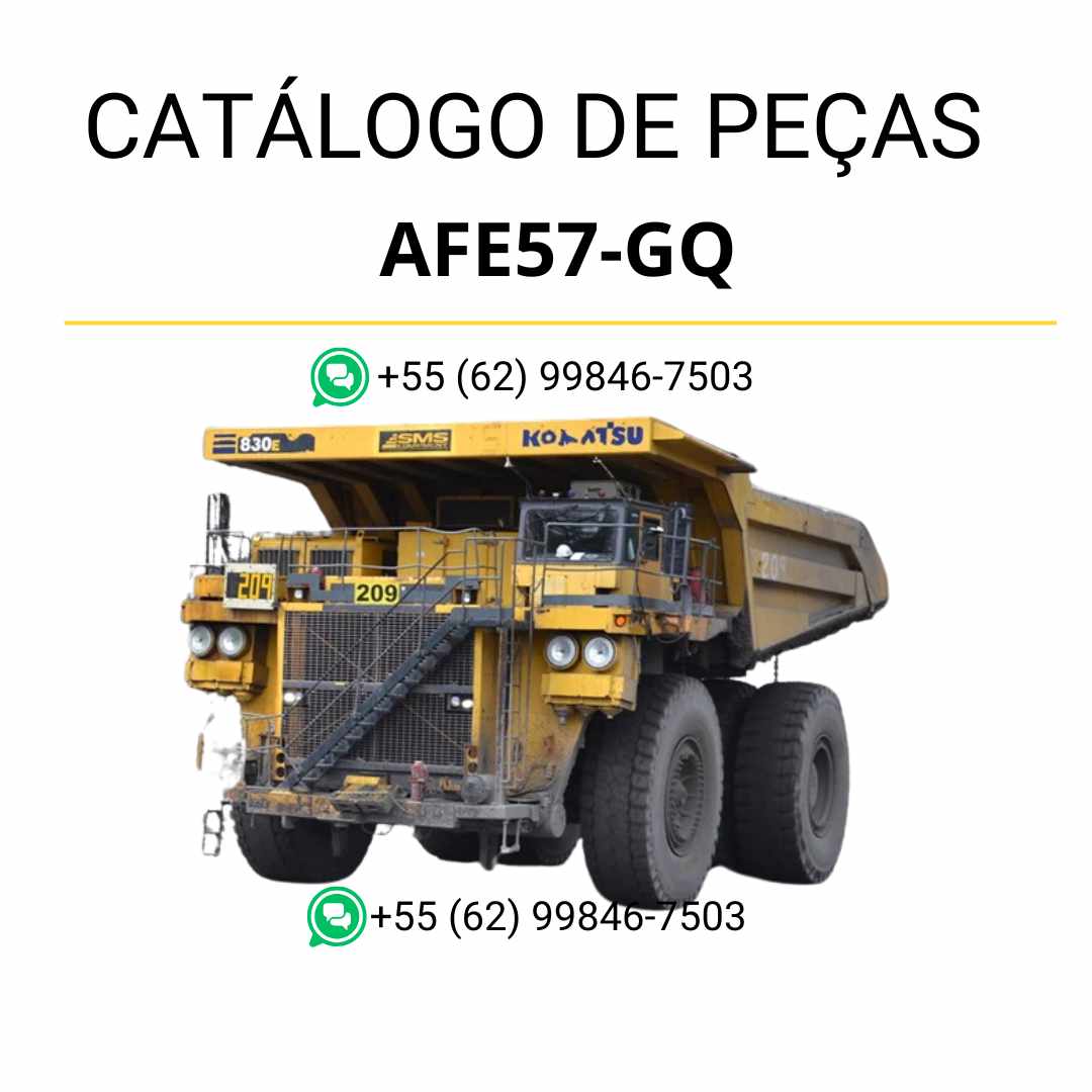 Catálogo de peças Komatsu 830E-1AC AFE57-GQ em PDF, com vistas explodidas e identificação precisa de cada conjunto