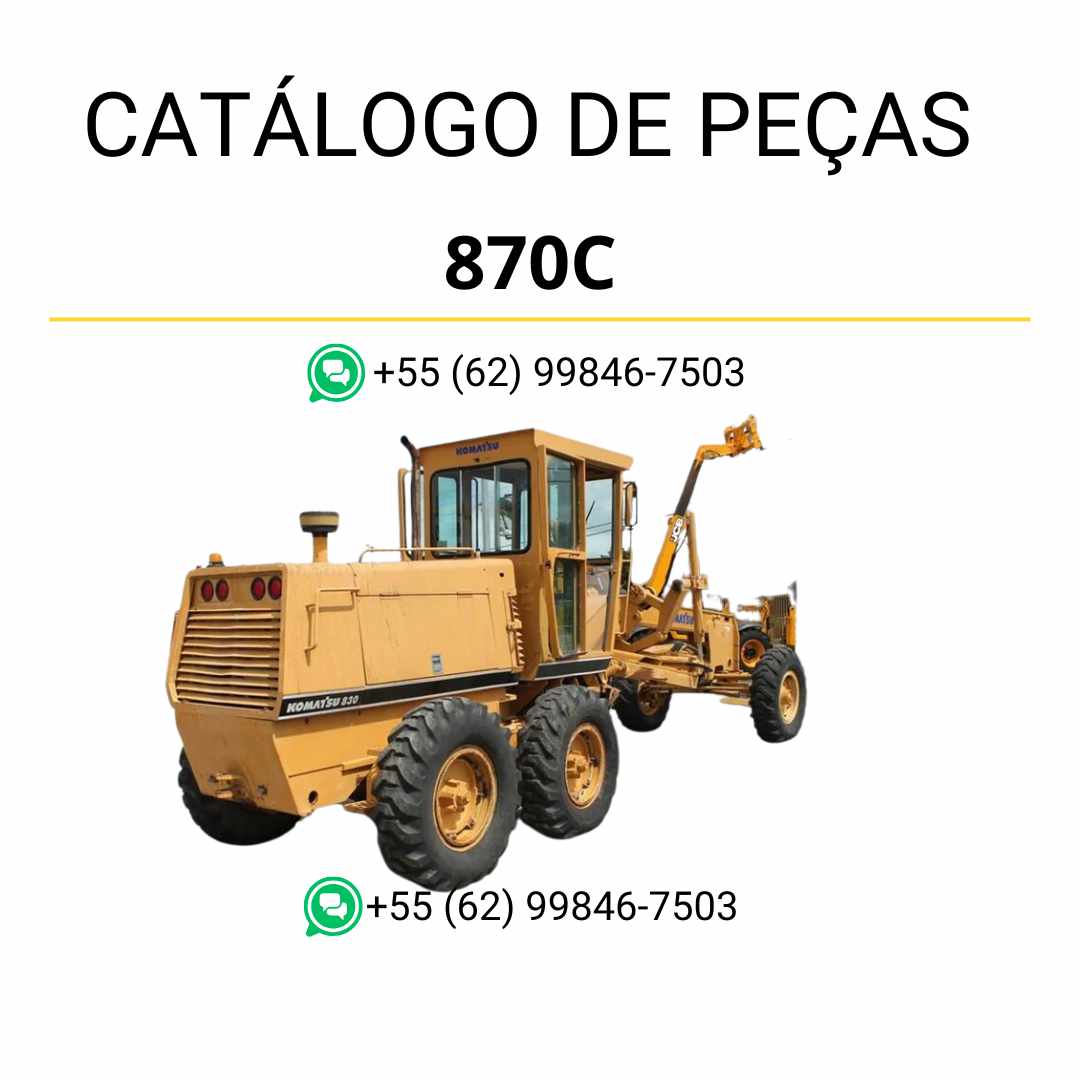 Catálogo de peças Komatsu 870B e 870C em PDF, com ilustrações técnicas e lista detalhada de componentes da motoniveladora.