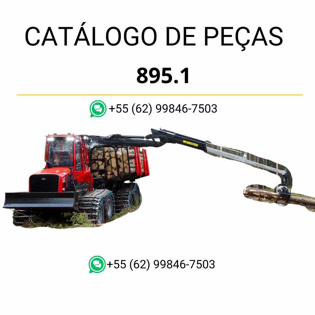 Catálogo de peças Komatsu 895.1 em PDF, com ilustrações técnicas e códigos OEM que auxiliam na identificação precisa dos componentes.