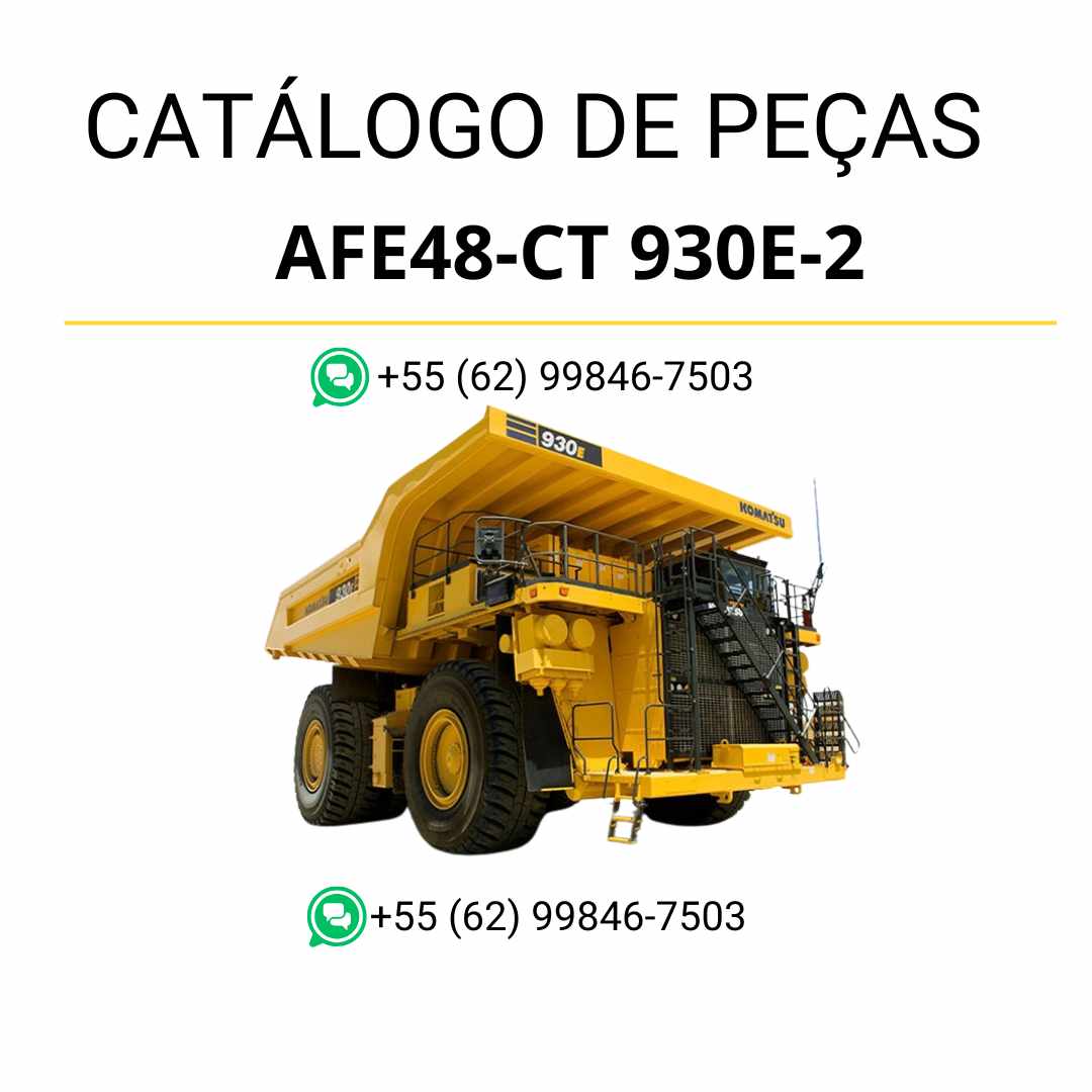 Catálogo de peças Komatsu 930E-2 em PDF com identificação visual de componentes e estrutura técnica para caminhão basculante