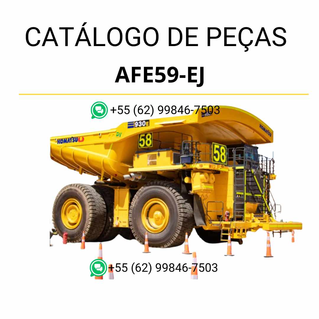 Catálogo de peças Komatsu 930E-4 em PDF, com vistas técnicas precisas e identificação completa dos componentes do caminhão basculante