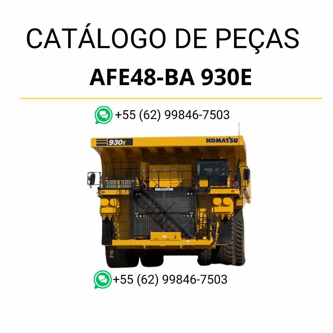 Catálogo de peças Komatsu 930E em PDF com ilustrações técnicas e lista detalhada de componentes do caminhão basculante