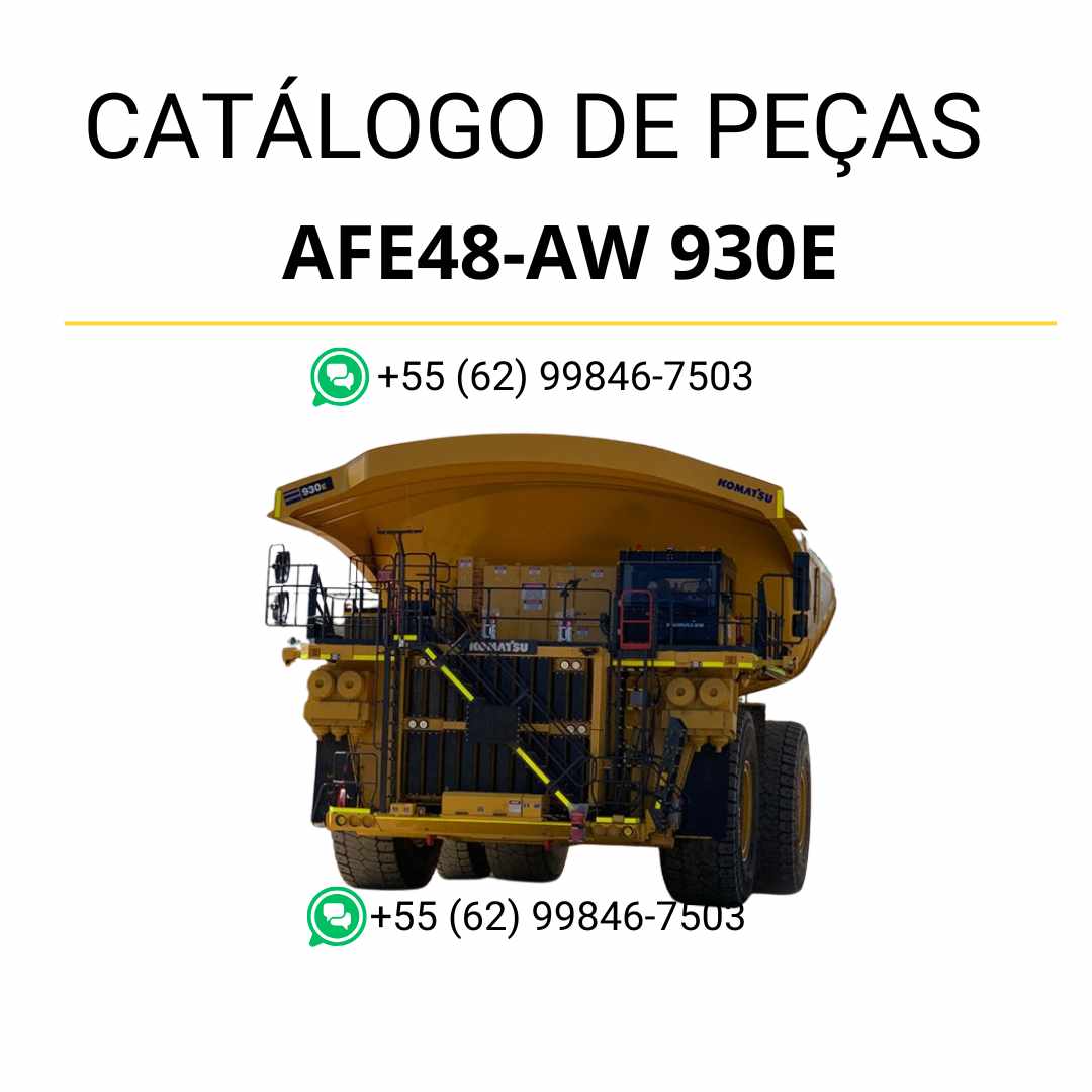 Catálogo de peças Komatsu AFE48-AW 930E em PDF com ilustrações técnicas detalhadas e lista completa de componentes originais do caminhão basculante