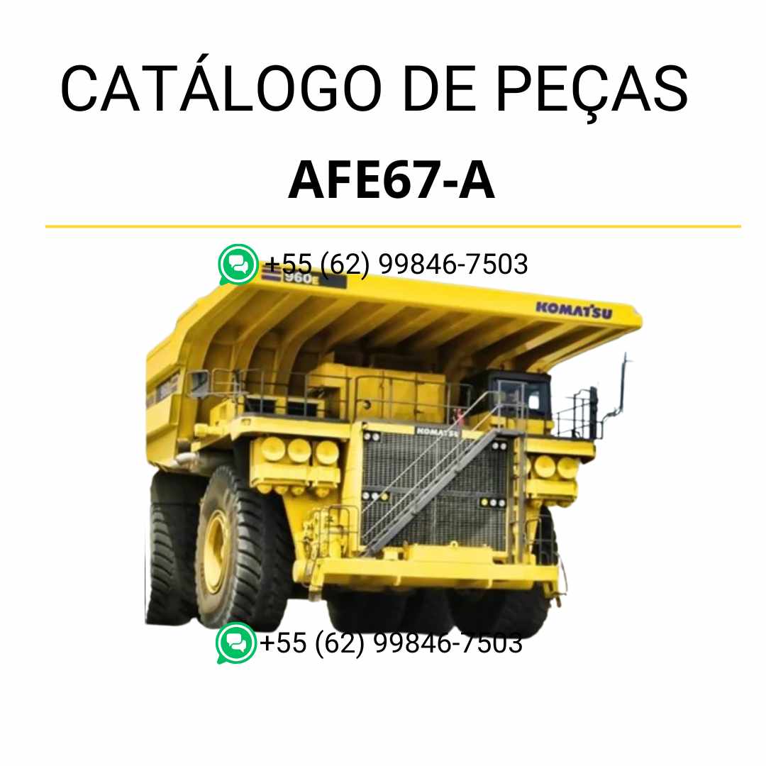 Catálogo de peças Komatsu AFE67-A 960E-2 em PDF com ilustrações técnicas e lista detalhada de componentes do caminhão basculante