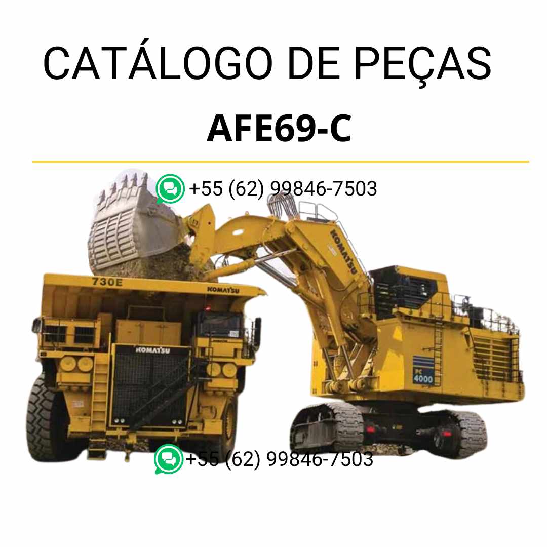Catálogo de peças Komatsu AFE69-C 730E-8 em PDF com ilustrações técnicas e referência organizada de componentes do caminhão basculante