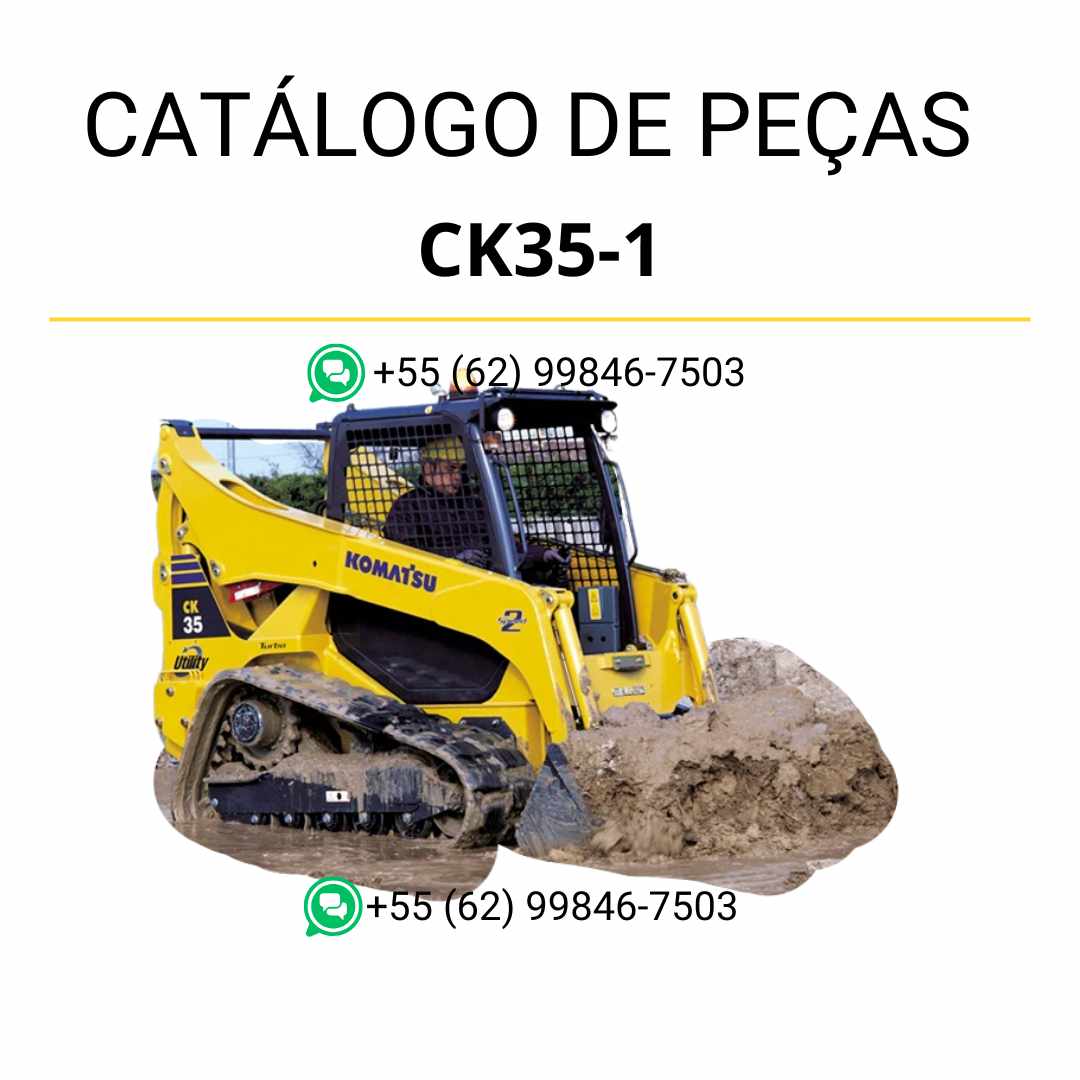 Catálogo de peças Komatsu CK35-1 em PDF para minicarregadeiras, com diagramas ilustrados e lista completa de componentes originais