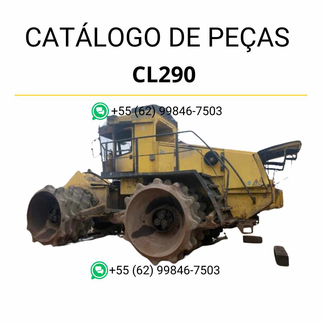 Catálogo de peças Komatsu CL290 em PDF, com esquemas técnicos e identificação precisa de componentes do compactador e carregador