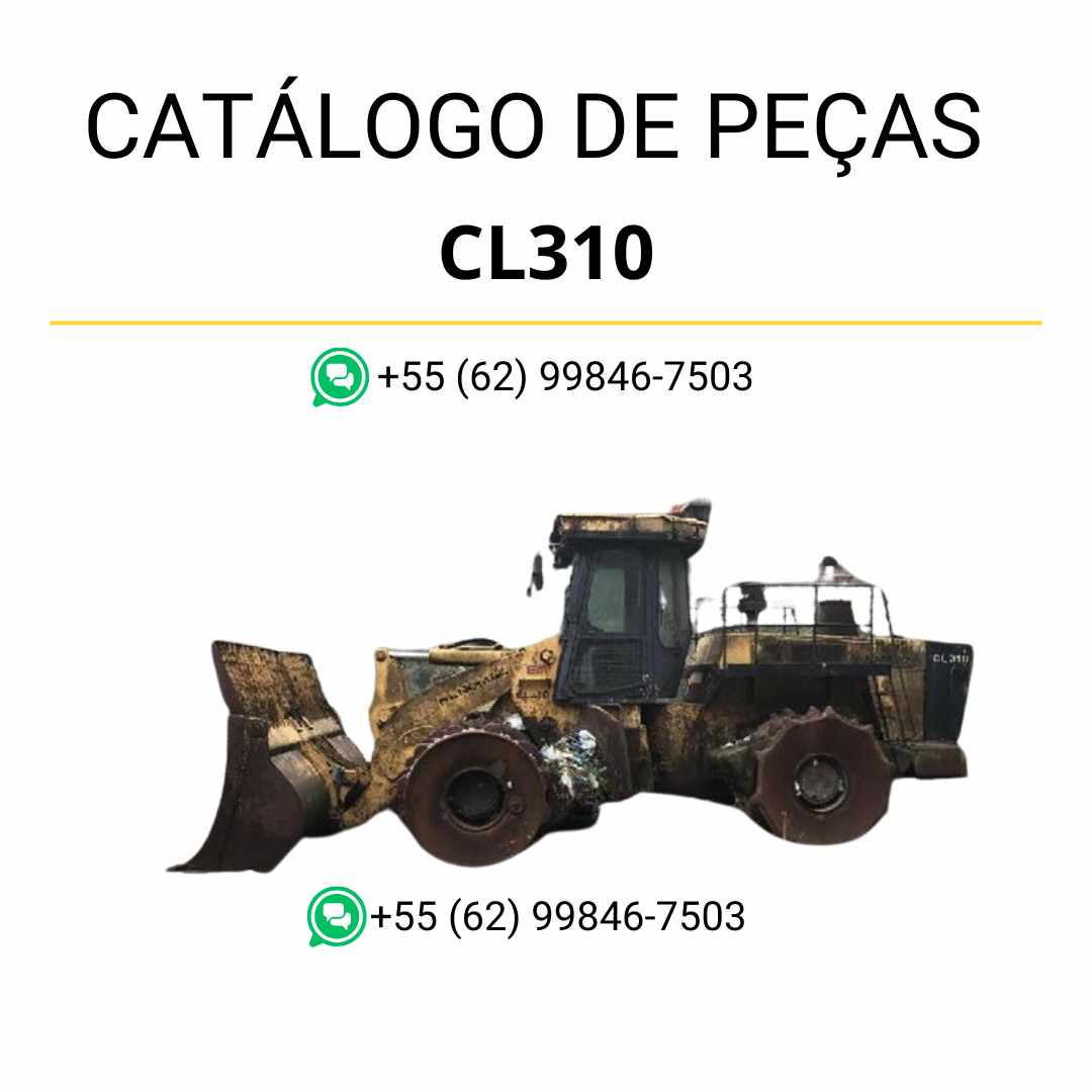 Catálogo de peças Komatsu CL310 em PDF, com ilustrações técnicas e relação detalhada de componentes do compactador e carregador