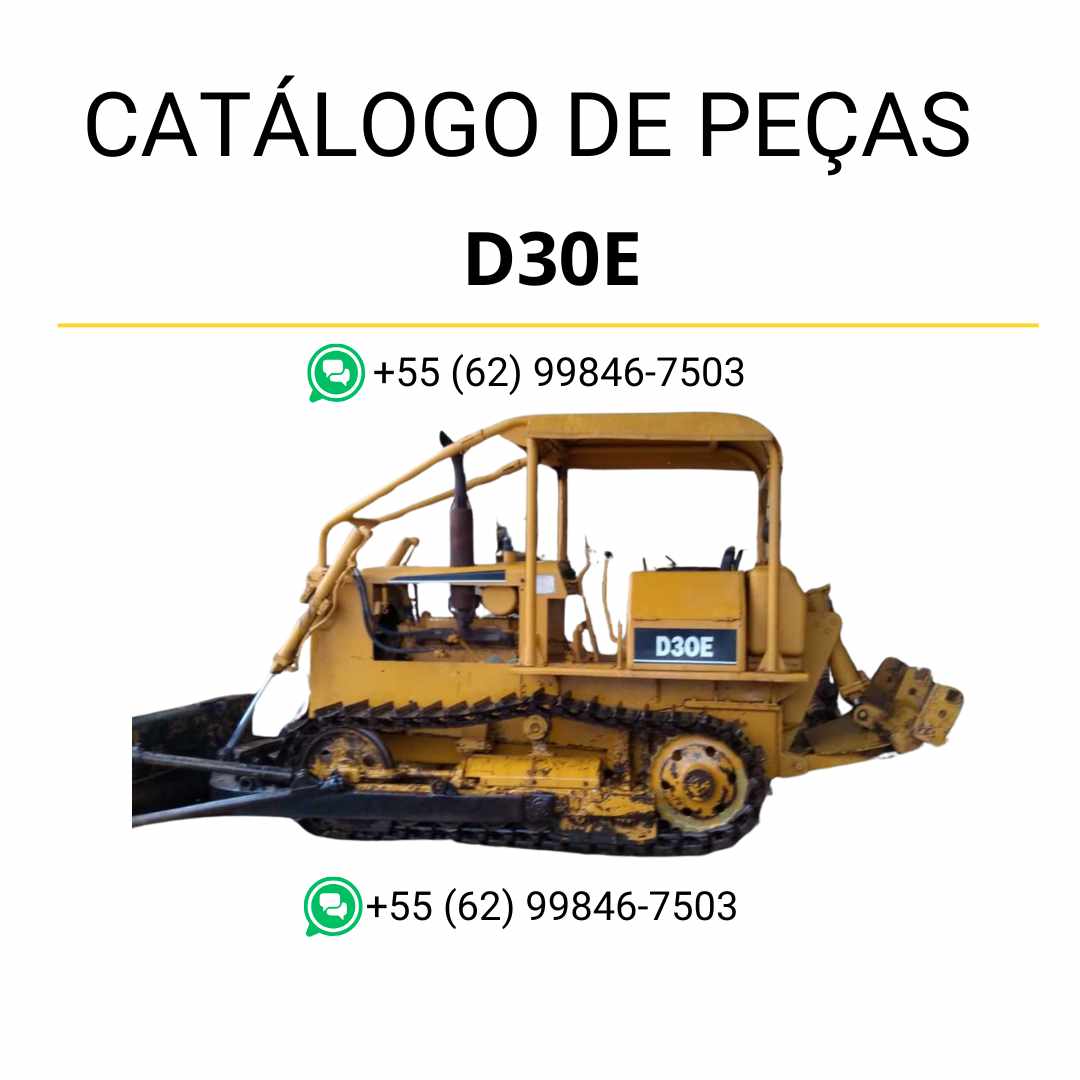 Catálogo de peças Komatsu D30E em PDF, trazendo diagramas e códigos detalhados para identificação dos componentes do trator de esteira.