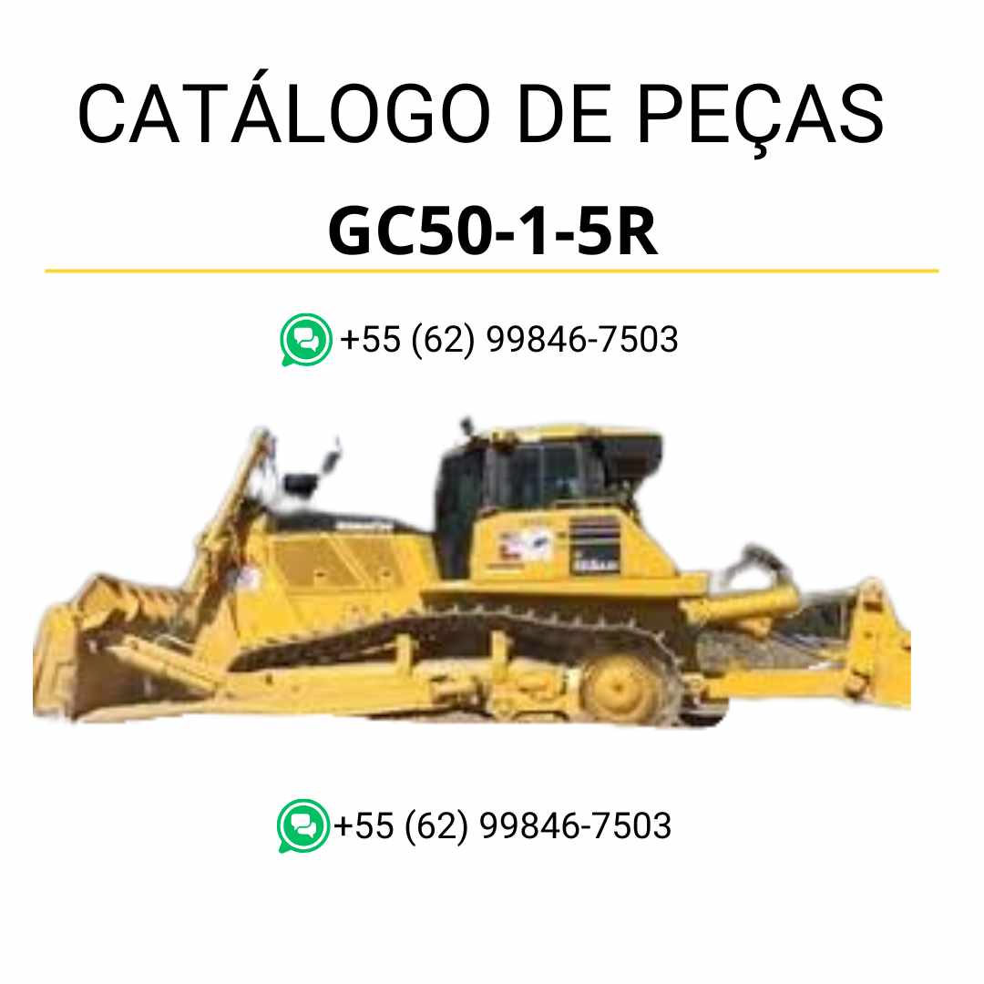 Catálogo de peças Komatsu GC50-1-5R em PDF para cortadoras de asfalto, com vistas explodidas e detalhes técnicos de componentes originais