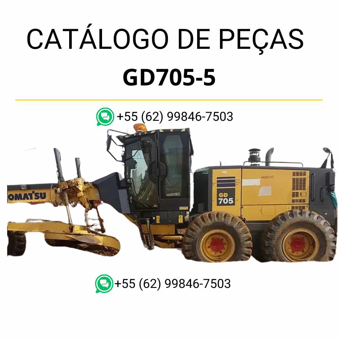 Catálogo de peças Komatsu GD705-5 em PDF para motoniveladoras, com diagramas detalhados e lista completa de componentes originais