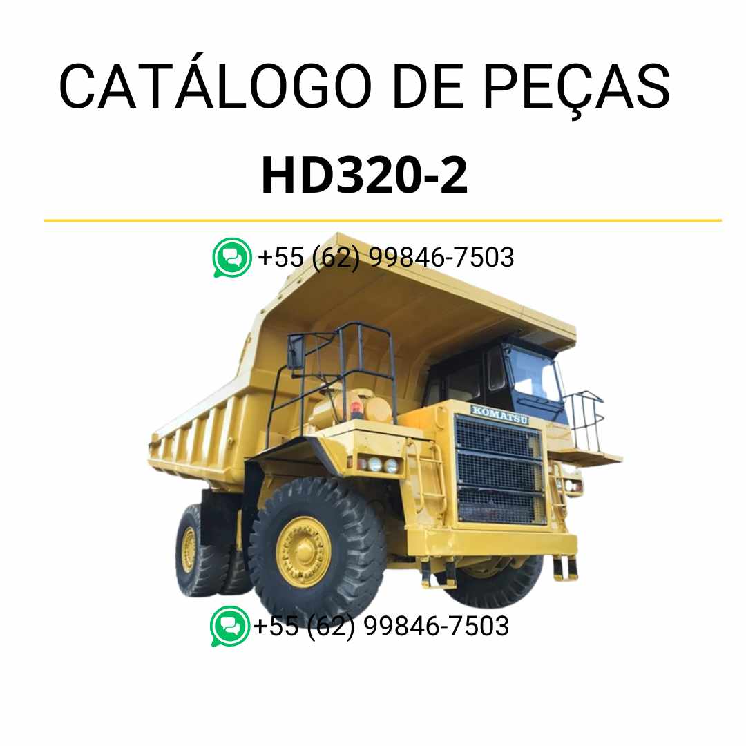 Catálogo de peças Komatsu HD320-2 em PDF com ilustrações técnicas e lista de componentes originais do caminhão basculante